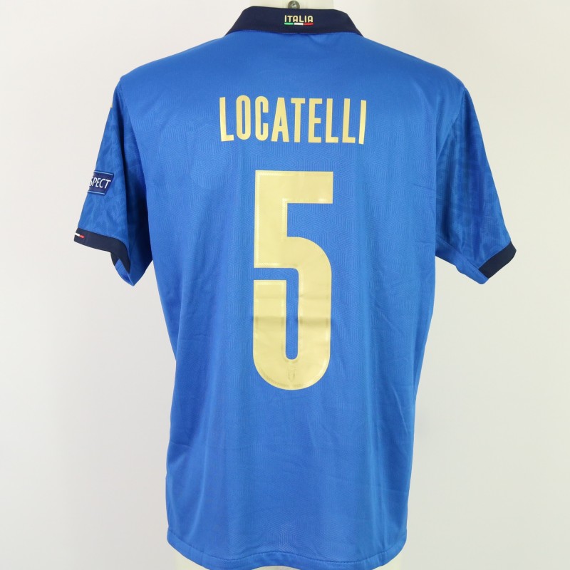 Locatelli's Match Shirt, Italy vs Spain 2021 - Euro 2020 Semifinal