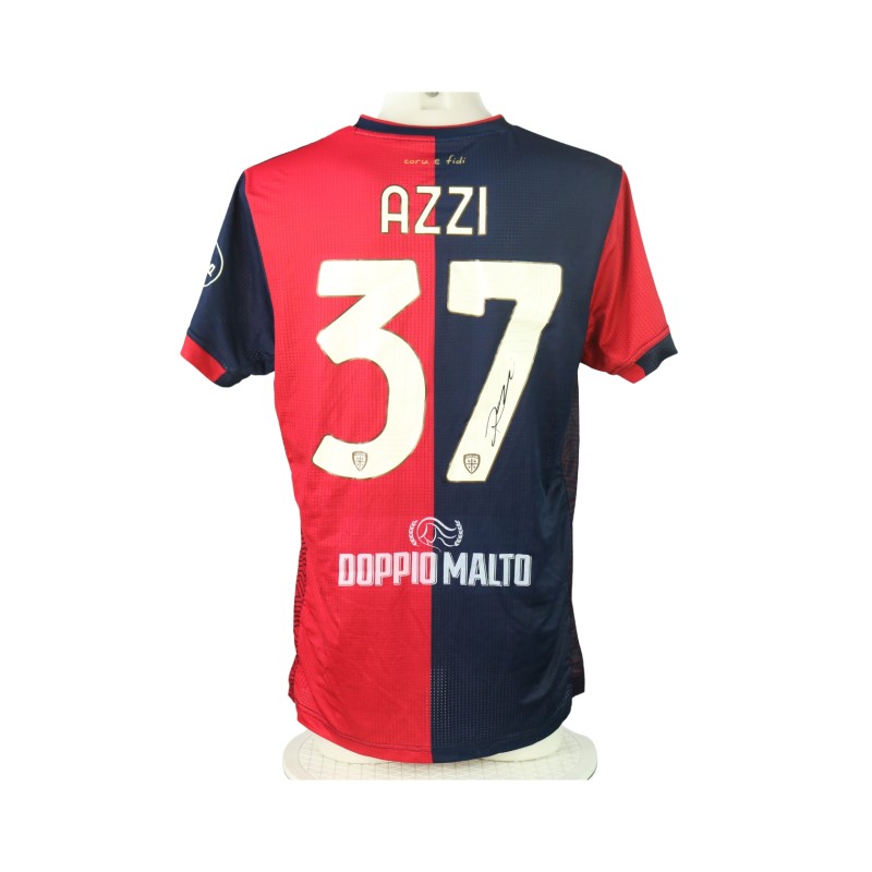 Azzi's Signed Unwashed Shirt, Cagliari vs Como 2024