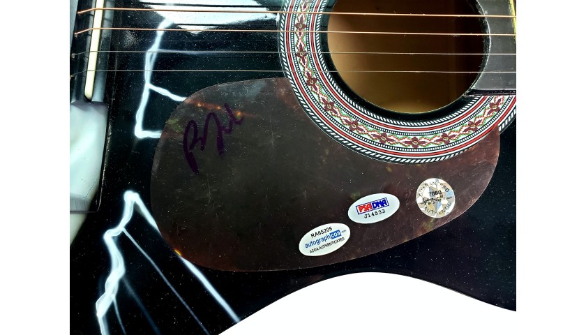 Billy Joel Hand Signed Custom Graphics Guitar