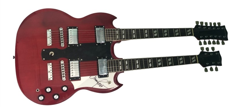 Jimmy Page of Led Zeppelin Signed Double Neck 18-String Guitar