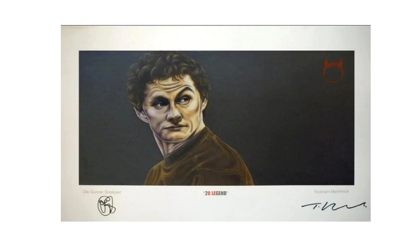 Ole Gunnar Solskjaer Signed "2OLEGEND" Print - Limited Edition 