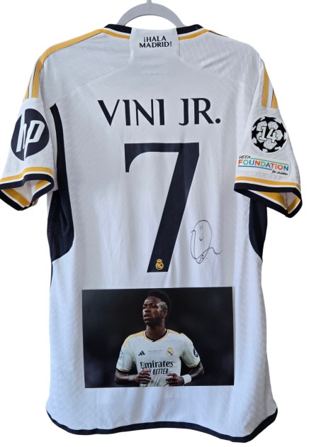 Maglia Gara Vinicius Borussia Dortmund vs Real Madrid, Finale UCL 2024 - Autografata