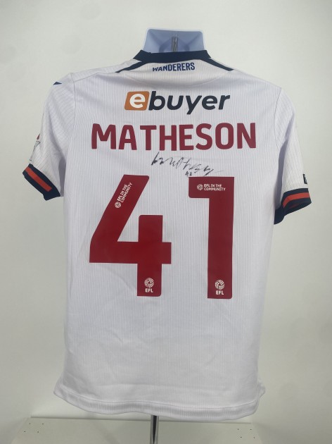 Luke Matheson's Bolton Wanderers Signed Match Worn Shirt, vs Fleetwood 