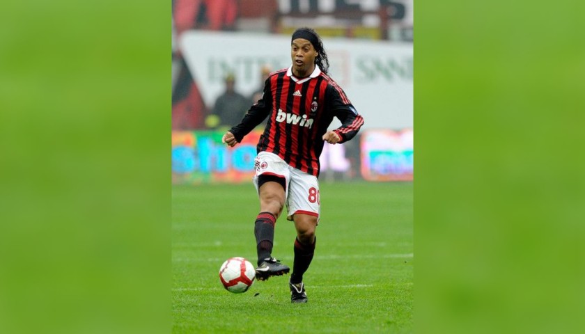 Ronaldinho's Official Signed Milan Shirt, 110 Years 2009/10 