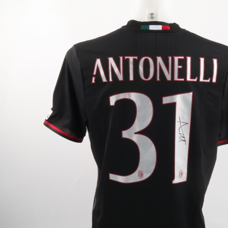 Maglia Antonelli preparata per Milan-Inter, 20/11/16  - patch speciale