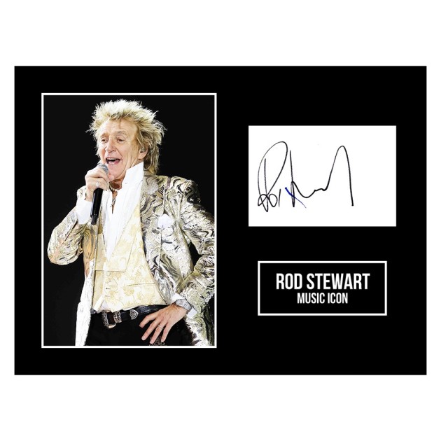 Mostra di foto firmate di Rod Stewart