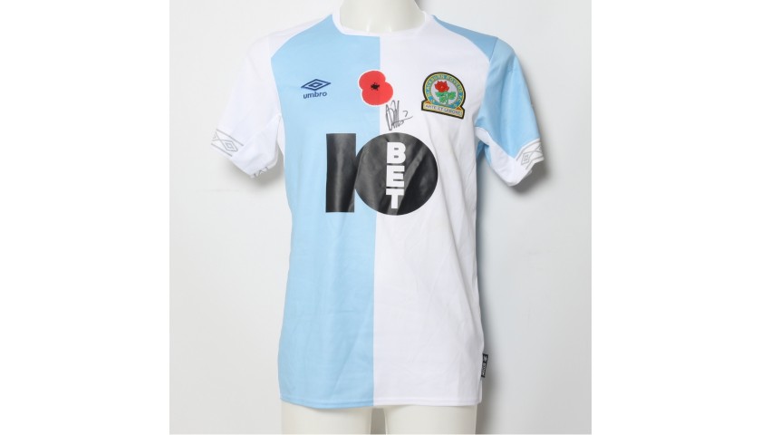Adam Armstrong's Match-Worn Blackburn Rovers Signed Poppy Home Shirt 