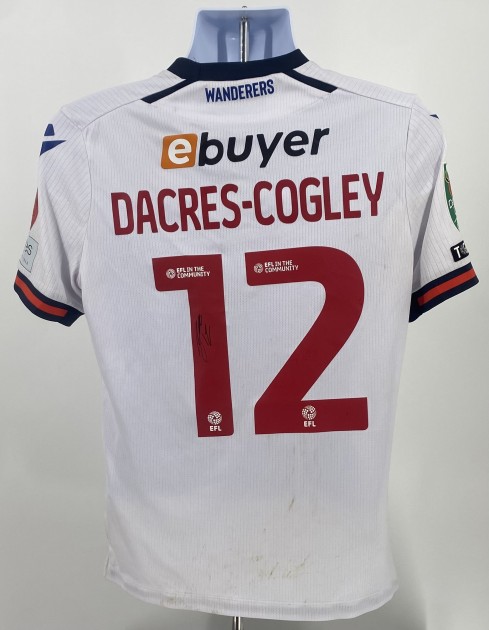 La maglia firmata di Josh Dacres-Cogley del Bolton Wanderers indossata durante la partita