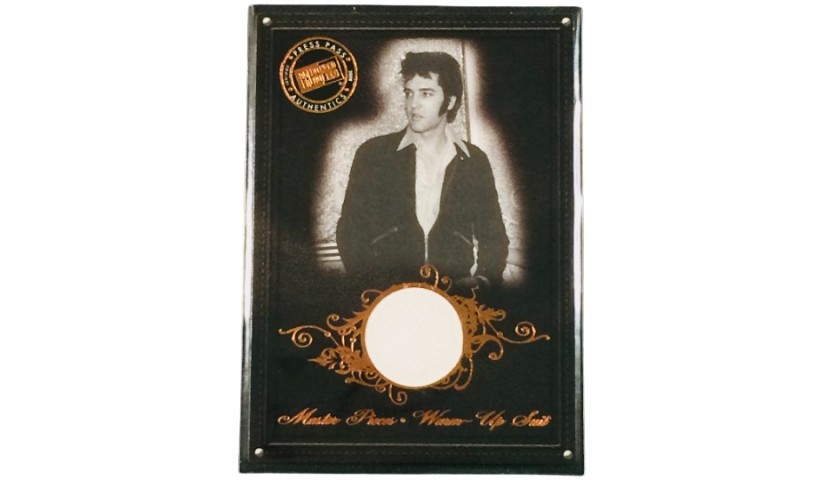 Elvis Presley Card with Piece of Warm Up Suit