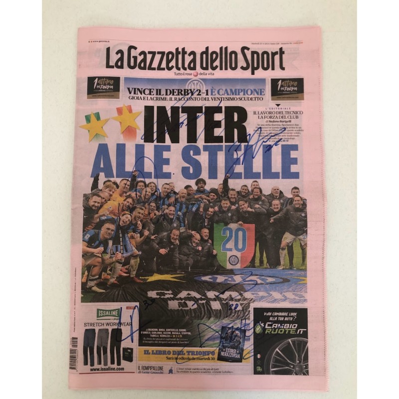 Gazzetta dello Sport 20th Scudetto Inter Milan - Signed by the Players