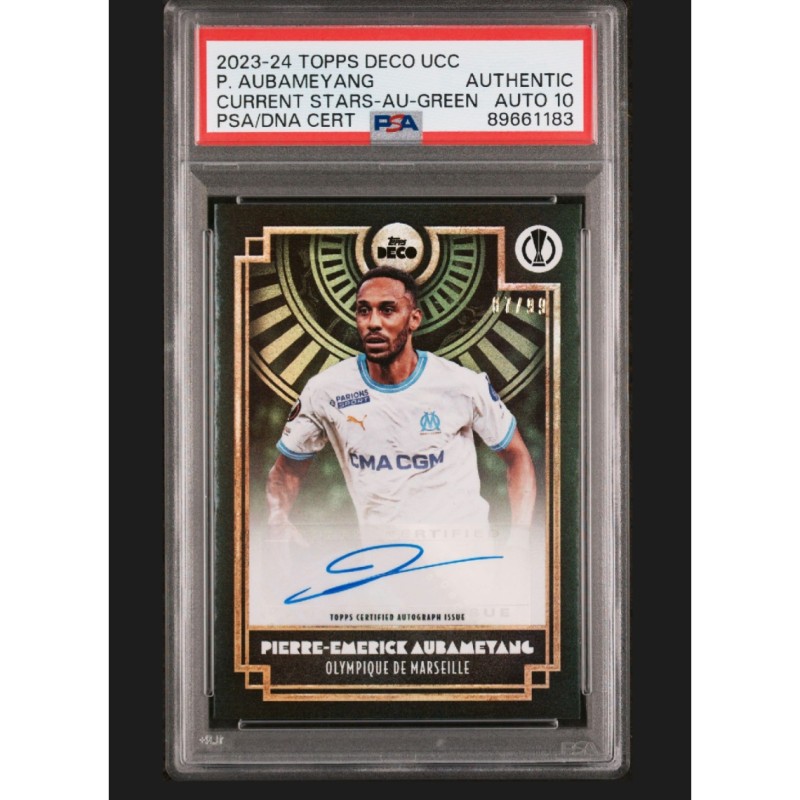 Pierre-Emercik Aubameyang Signed Topps Deco Card