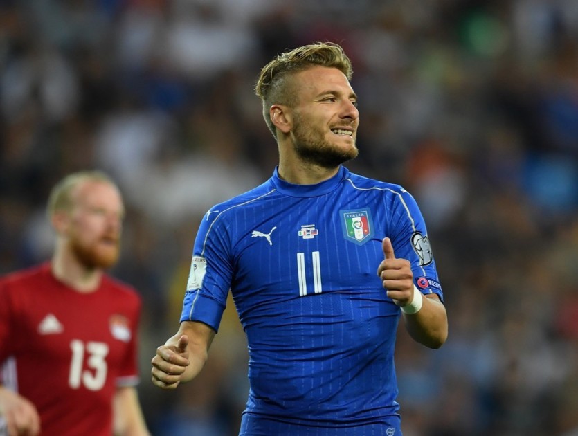 Maglia gara Immobile, Italia-Liechtenstein 2017