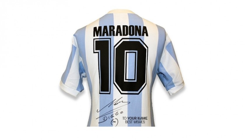 Official Signed and Personally Dedicated Maradona Argentina 1986 Shirt