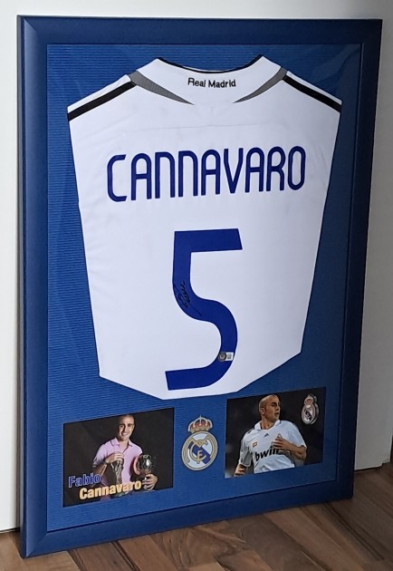 Fabio Cannavaro's Real Madrid Signed and Framed Home Shirt