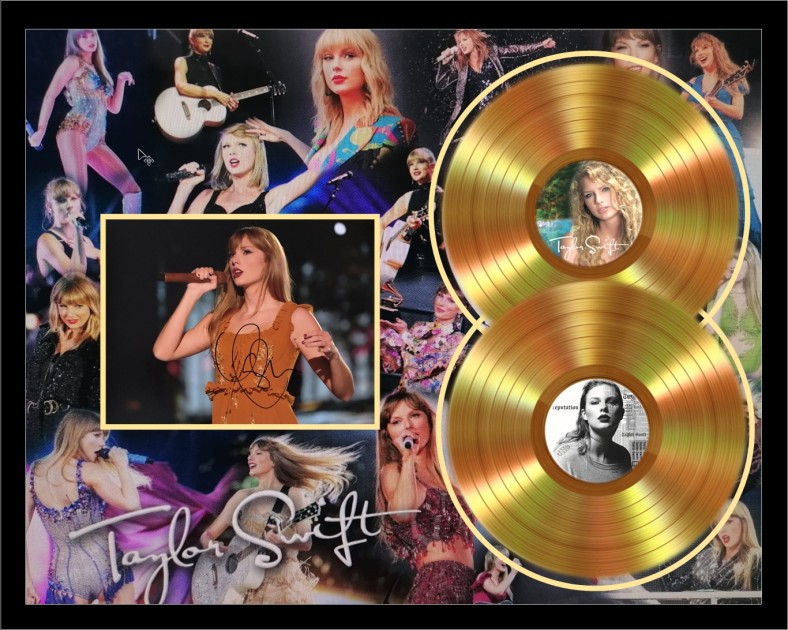 Taylor Swift Signed Gold Disc Display