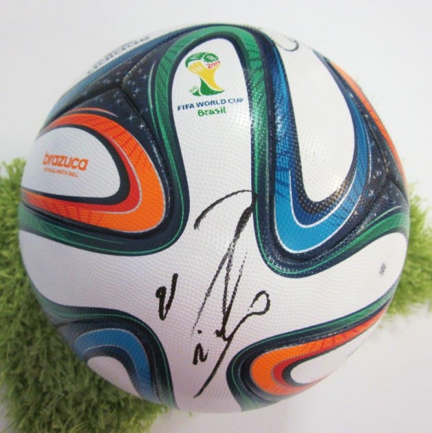 FIFA 2014 World Cup match ball signed by Italian players