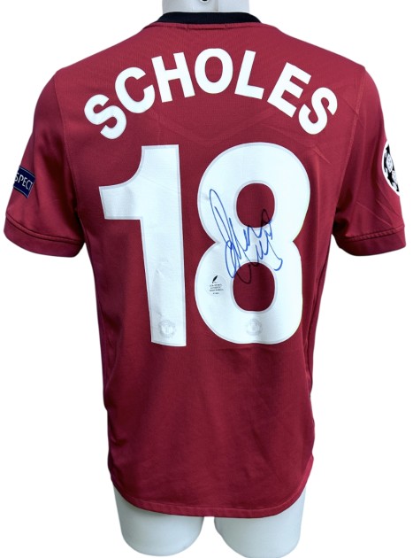 Maglia Ufficiale Scholes Manchester United, UCL 2009/10 - Autografata