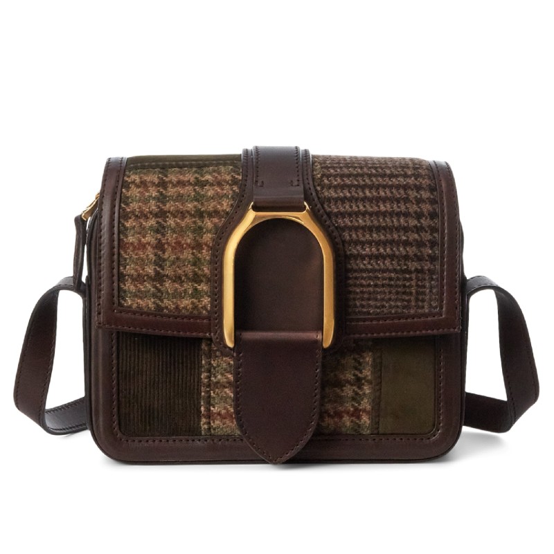 Ralph Lauren Patchwork Tweed Welington Crossbody Bag