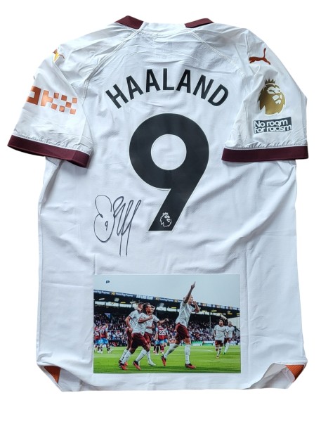 Maglia Haaland Preparata, Burnley vs Manchester City 2024 - Autografata