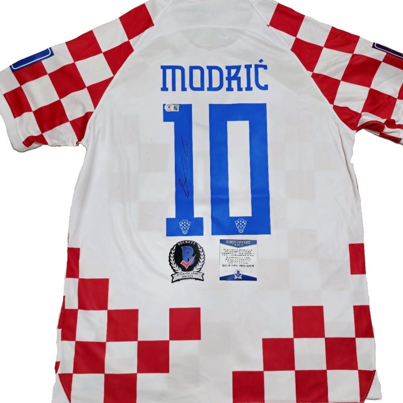 Maglia firmata da Luka Modrić per i Mondiali di calcio 2022 della Croazia
