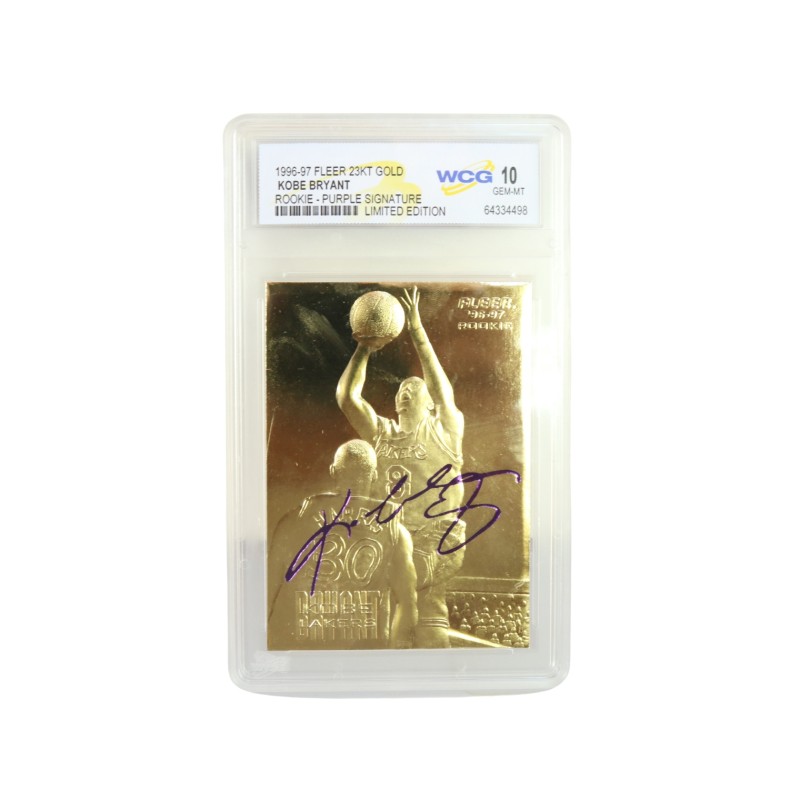 Card in oro Kobe Bryant Fleer Rookie Purple Signature, 1996/97