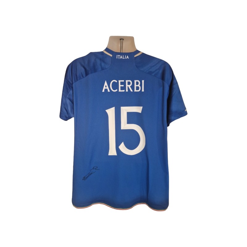 Francesco Acerbi Signed Official Italy 2023-24 Home Football Shirt COA