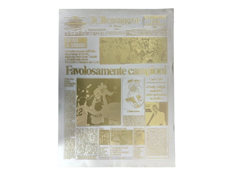 Italy World Champions 1982 Newpaper Matrix