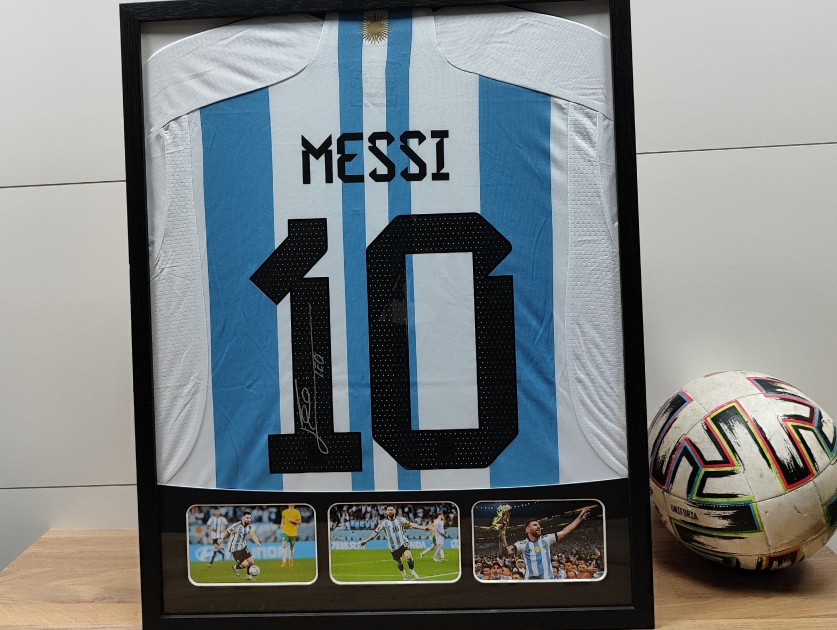 Messi's Argentina Signed and Framed Shirt