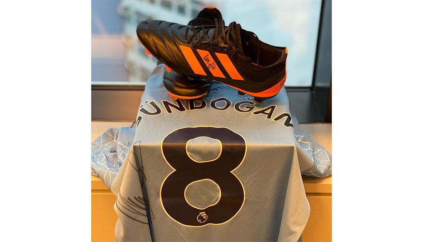 Original Ilkay Gündogan Match Worn and Signed Shirt and Boots vs. West Bromwich Albion