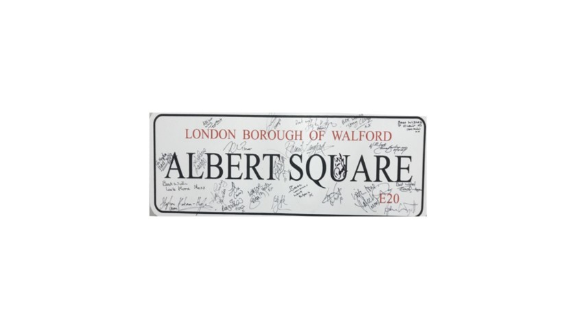 Eastenders 'Albert Square' Sign Signed by the Cast
