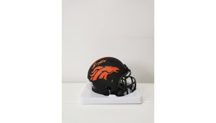 NFL Eclipse Mini Helmet Signed by Drew Lock Denver Broncos