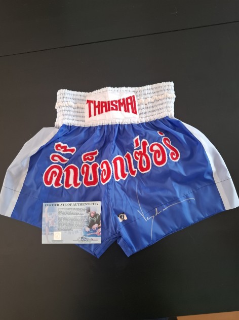 Jean Claude Van Damme's Signed Thaismai Kickboxing Shorts