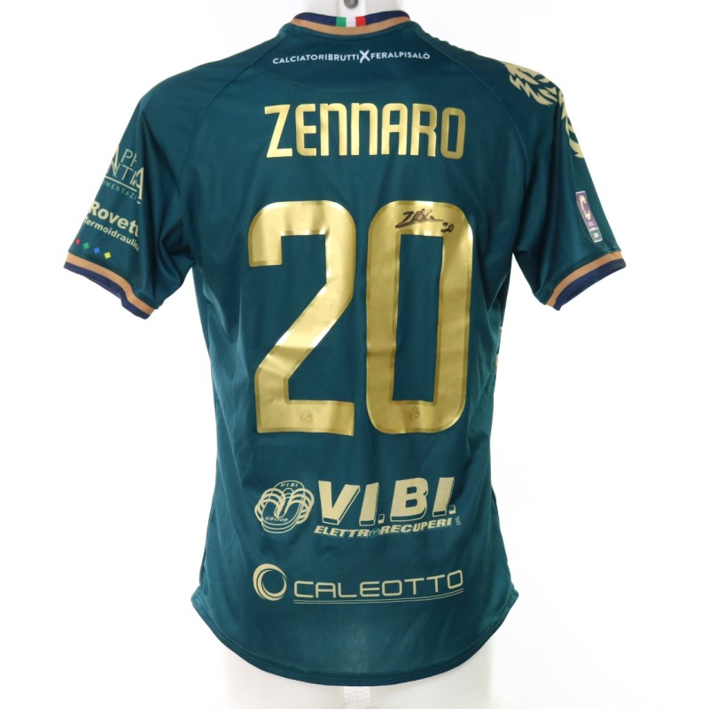 Zennaro's Feralpisalò vs Virtus Verona CALCIATORIBRUTTI Unwashed Signed Shirt, 2025