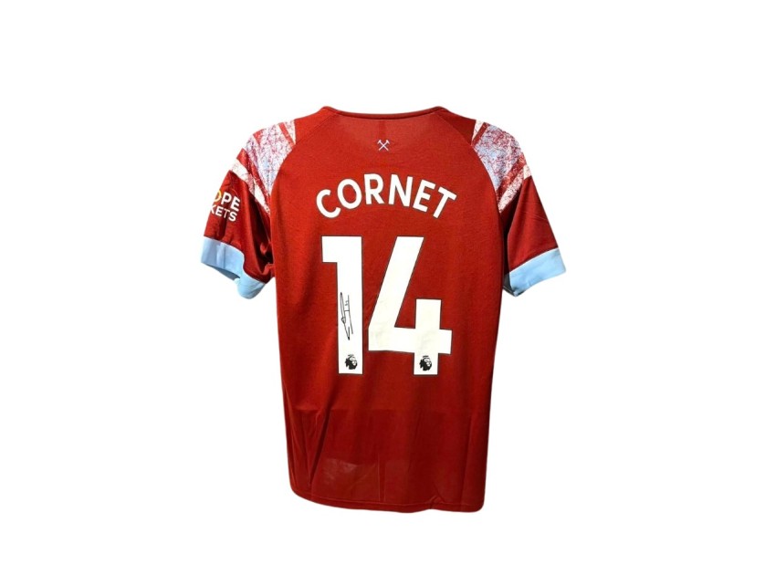 Replica della maglia del West Ham 2022/23 firmata da Maxwel Cornet