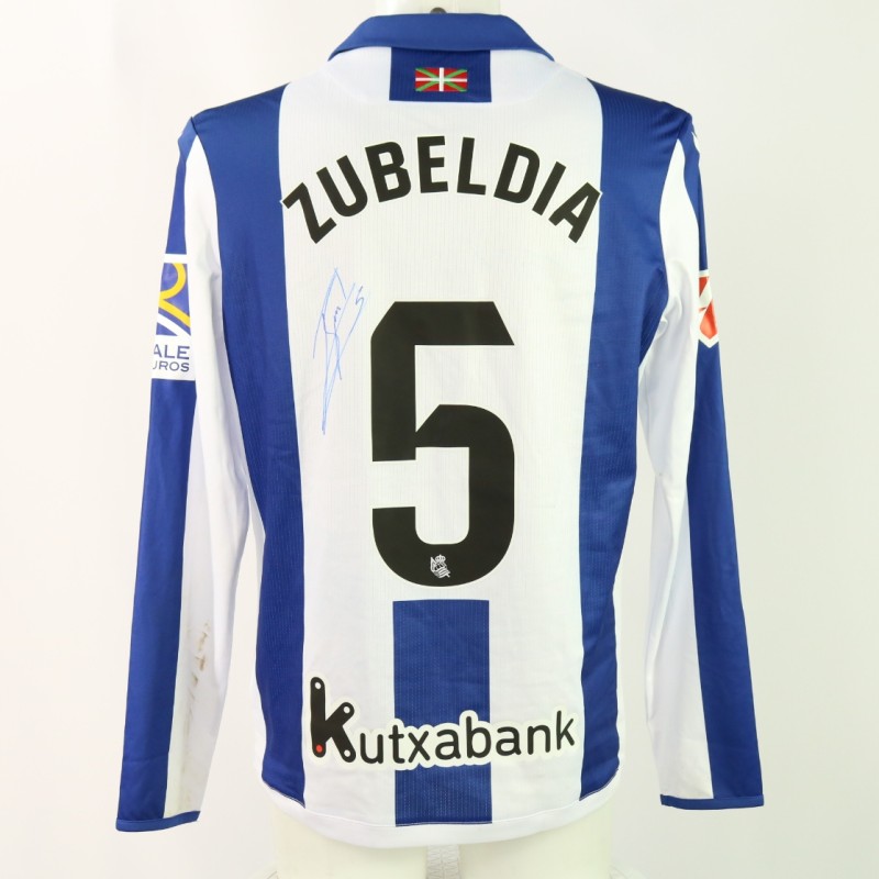 Zubeldia's Signed Unwashed Shirt, Real Sociedad vs Barcelona 2024