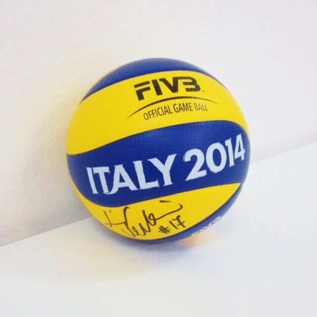 Official Women World Cup 2014 Volleyball ball signed by Valentina Diouf given to Fabio Fazio during "Che tempo che fa"