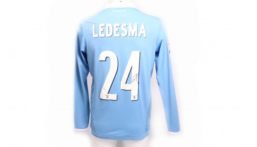 Signed Ledesma S. S. Lazio Match-Issued Home Shirt