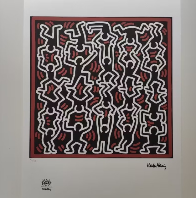 "Handstand" Lithograph Signed by Keith Haring