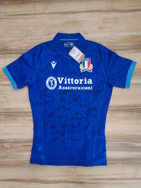 Italian National Rugby Team's Match-Issued Shirt - Signed by the Players