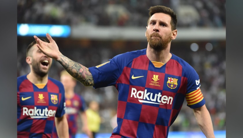 Messi's Barcelona Signed Match Shirt, Supercopa 2020 Final