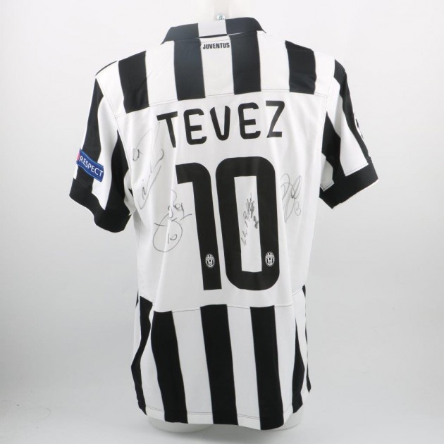 Juventus official replica Tevez shirt, Champions League 2014/2015 - signed
