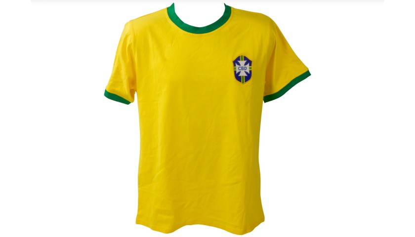 Brazil National Team Shirt Signed By Pele and Ronaldo Nazario - CharityStars