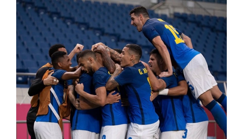 Douglas Luiz's Brazil Match Shirt, Tokyo 2020