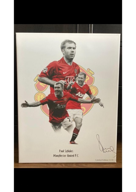 Paul Scholes Manchester United Limited Edition Signed Canvas