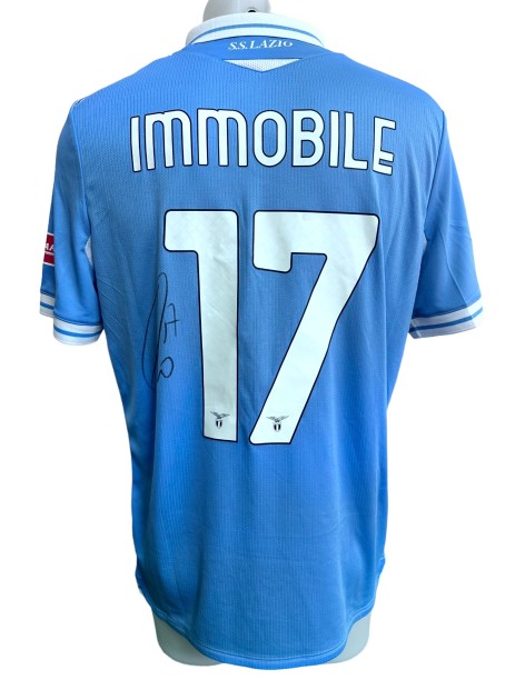Immobile's Lazio Signed Match-Issued Shirt, 2020/21