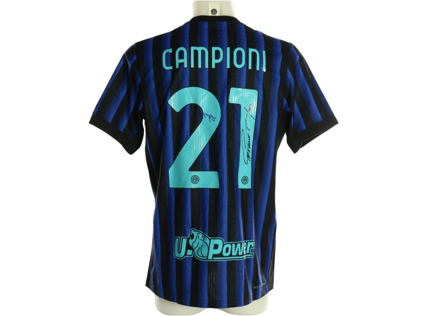 "Campioni" Official Inter Shirt, 2026 - Signed by Lautaro and Thuram