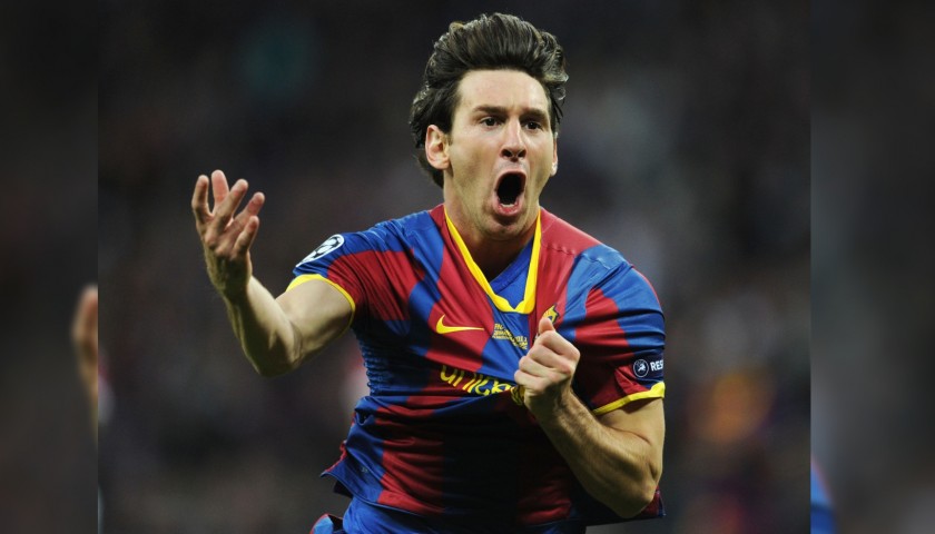 Messi's Barcellona Match-Issue Wembley Final 2011 Shirt