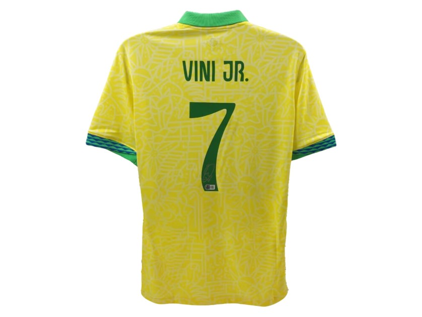 Vinicius Jr's Brazil Signed Replica Shirt