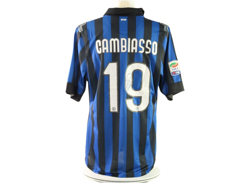 R - Cambiasso's Inter Signed Match-Issued Shirt, 2011/12