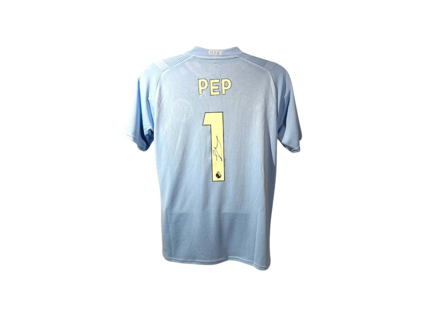 Maglia ufficiale firmata da Pep Guardiola per il Manchester City 2023/24